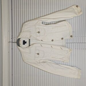 ✨ Crisp White American Eagle Denim Jacket – Size S ✨